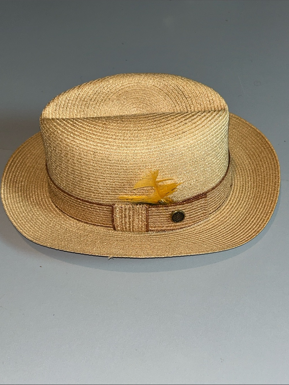 Bianchi Straw Fedora Hat Genuine Fiesta Milan size 6 3/4